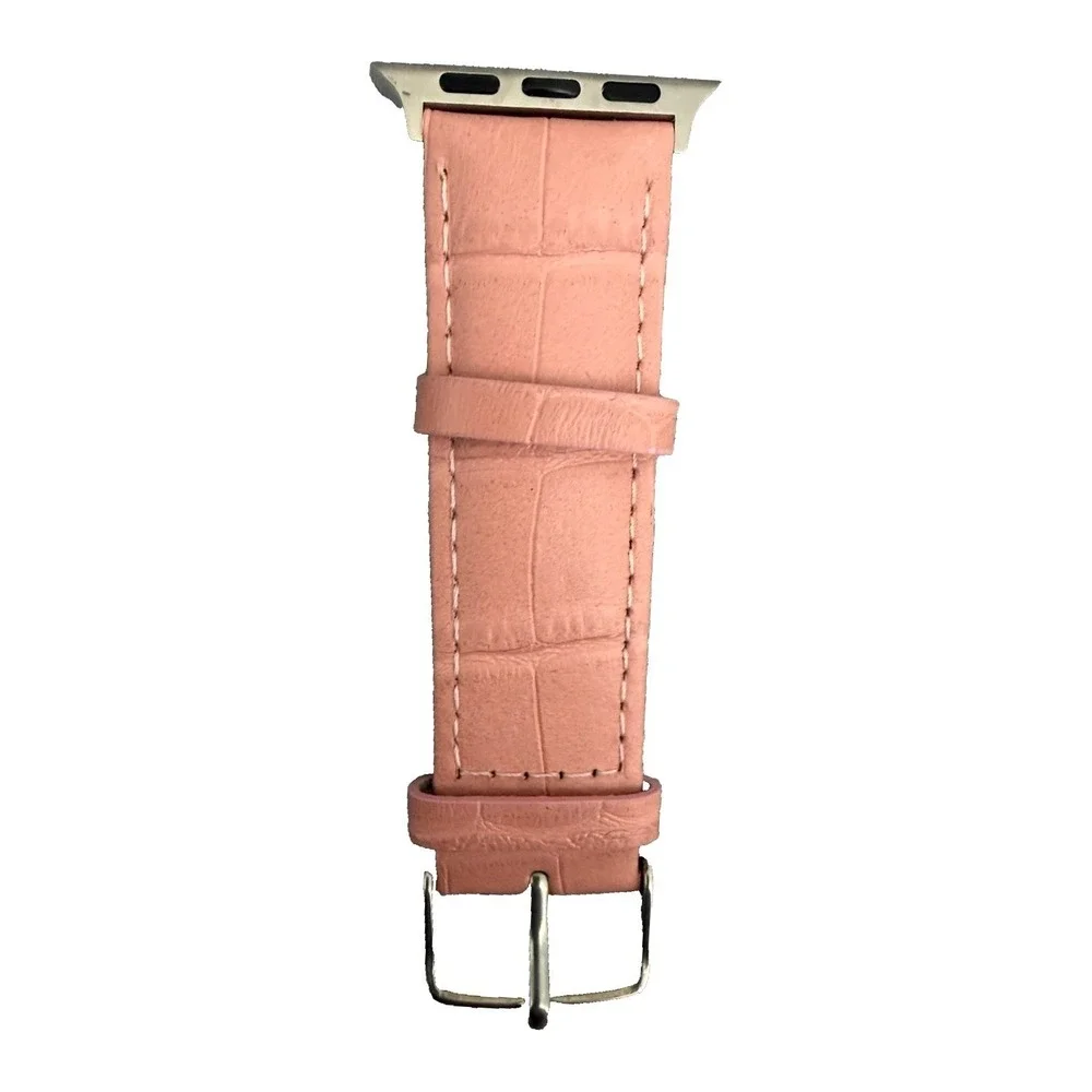 unbranded Unisex's Genuine Leather  Smartwatch Watch Band Pink Size 38-40 MM New